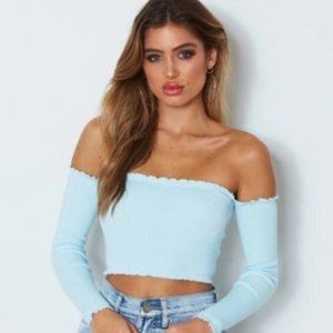 Blecker Knit Crop Baby Blue